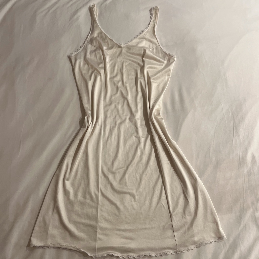 Vintage Fruit Of The Loom White Slip Dress